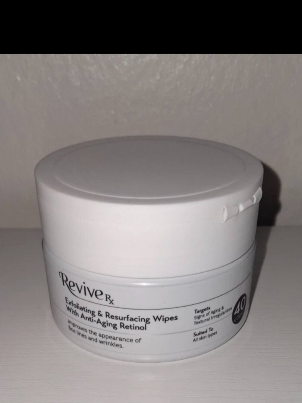 ReviveRx Retinol Exfoliating Resurfacing Wipes 40 Count Anti Aging Pads Sealed